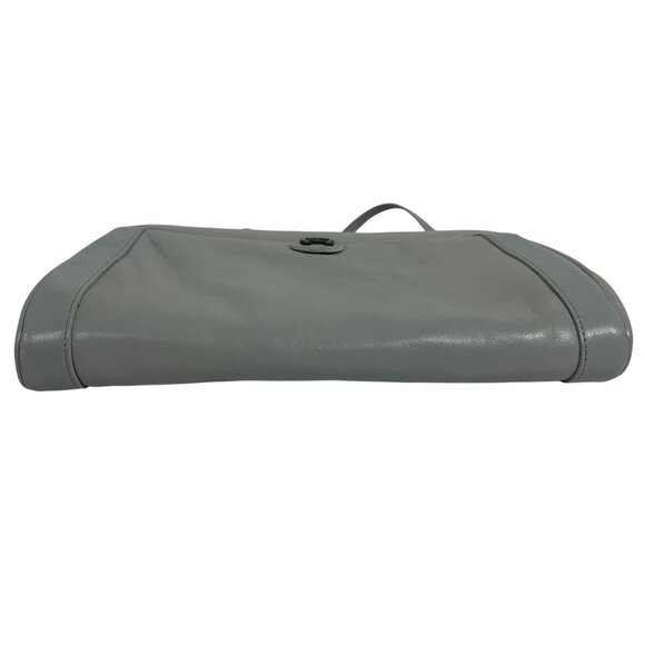 Vintage 1980s ETIENNE AIGNER Gray Leather Shoulder Bag Clutch Magnetic Closure - Picture 5 of 10